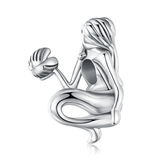 Silver Mermaid Sculpture Charm Beads 