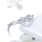 S925 Sterling Silver Love Infinite Ring White Gold Plated cubic zirconia ring