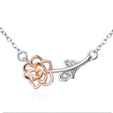 Marriage rose necklace design elegant women silver necklace