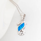 Hippocampus necklace opal animal handmade necklace