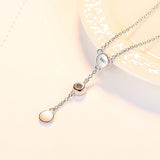 S925 sterling silver Three circle cubic zircon pendant clavicle necklace for women