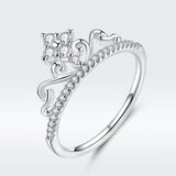 S925 sterling silver care ring white gold plated zircon ring