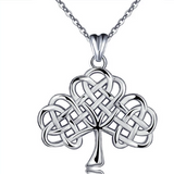Celtic knot clover tree of life S925 sterling silver pendant vintage necklace accessories jewelry