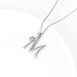 Factory own designer rhodium plated white zirconia pendant necklace