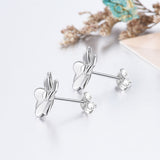 Four Leaf Clover Earrings Faith, Hope, Lucky, Rich Silver Earrings