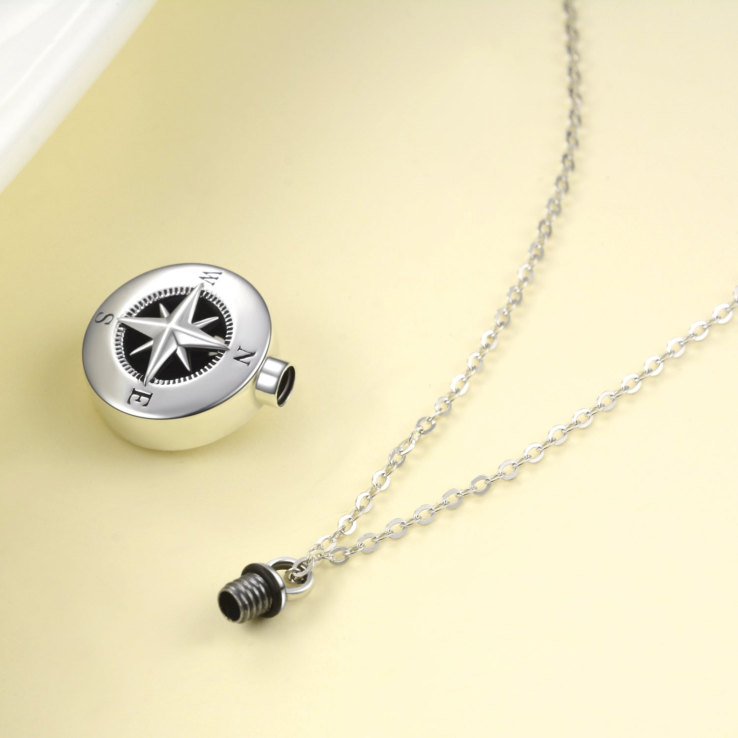 Travelers in the Antarctic and Arctic Directions Necklace Compass Urn Necklace