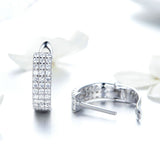 Classic New 925 Sterling Silver Shining Clear  CZ Cubic Zircon Stud Earrings for Women Wedding Jewelry