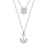 Anchor Necklace Seafarer Sailing Sailor Ocean Captain Necklace Silver