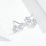 Dog Paw Silver Stud Earrings for Women 925 Sterling Silver Cat Pet Footprint Earings Jewelry Accessories