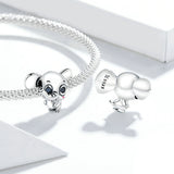925 Sterling Silver Life-like Elephant for DIY Bracelets Style Precious Jewelry For Women