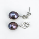 custom design pearl earrings mounting charms jewelry crystal