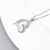 Cubic zirconia heart shape necklace custom trendy jewelry