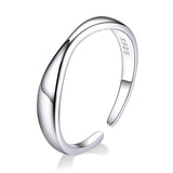 Geometric Irregular Wavy Silver Ring 