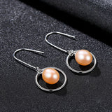 Natural Freshwater Pearl Dangle Earrings 925 Sterling Silver Elegant Pearl Jewelry