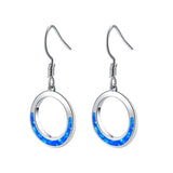 Opal Gem Gold Plated Drop Dangle Earring with Created Blue Opal Leverback Earrings For Women Girls