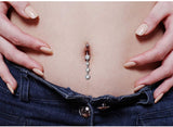 Sterling Silver Dangle Belly Button Rings Stud Belly Rings For Women Girl Navel Rings CZ Body Piercing