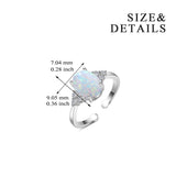 Jewelry Fashion Opal Gemstone Women Engagement Wedding Ring Silver