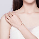 S925 sterling silver rose gold plated  simple bracelet