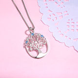 Round Circle Life Tree Necklace Real Silver Wholesale Necklace Design
