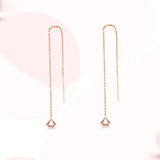 18K Gold European And American Fashion Earrings The 3D Diamond Shape Dangle Earrings Light Luxury Niche Ladies Jewelry