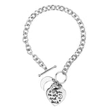 Star Moon Heart Pendant Chain Bracelet Letter Words Engraved Bracelet