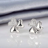 S925 Sterling Silver Korean Fashion Personality Micro-Set Clover Earrings Jewelry Cross-Border Exclusive