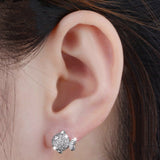 925 Sterling Silver With AAA Zircon Crystal Cute Fish Stud Earrings Women Lady Girls Fine Jewelry Pendientes Brincos