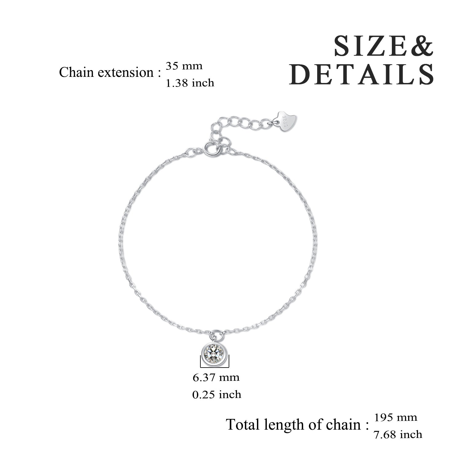 Simulated Solitaire Diamond Bracelet Round Big Cubic Zirconia Bracelet