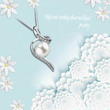 S925 Fashion Sterling Silver Creative Necklace Pearl Pendant Female Jewelry Personality Temperament Wild