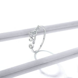 925 Sterling Silver Love Ring Open Adjustable Finger Rings for Girlfriend  Wedding Jewelry