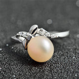 Fashion Adjustable Pearl Ring Wholesale Silver Purple Pearl Rings