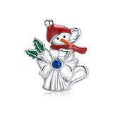 925 Sterling Silver Snowman Cup Metal Charm for DIY Bracelet Fashion Wedding Jewelry For Gift