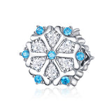 silver white gold plated zirconia snowflake charms
