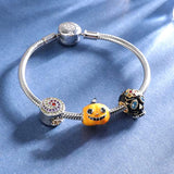 Halloween Pumpkin Charms 925 Sterling Silver, The Light of Halloween Christmas Charms for Bracelet Necklace Best Halloween Jewelry Gifts for Women