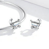 925 Sterling Silver Cute Baby Carriage Charm For DIY Bracelet Fashion Jewelry For Women