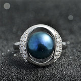 Pearl Cute Design Rings Wedding Jewellery Fashion Antique Engagement