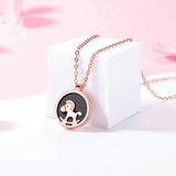 S925 sterling silver black agate carousel necklace Korean jewelry wholesale pendant jewelry