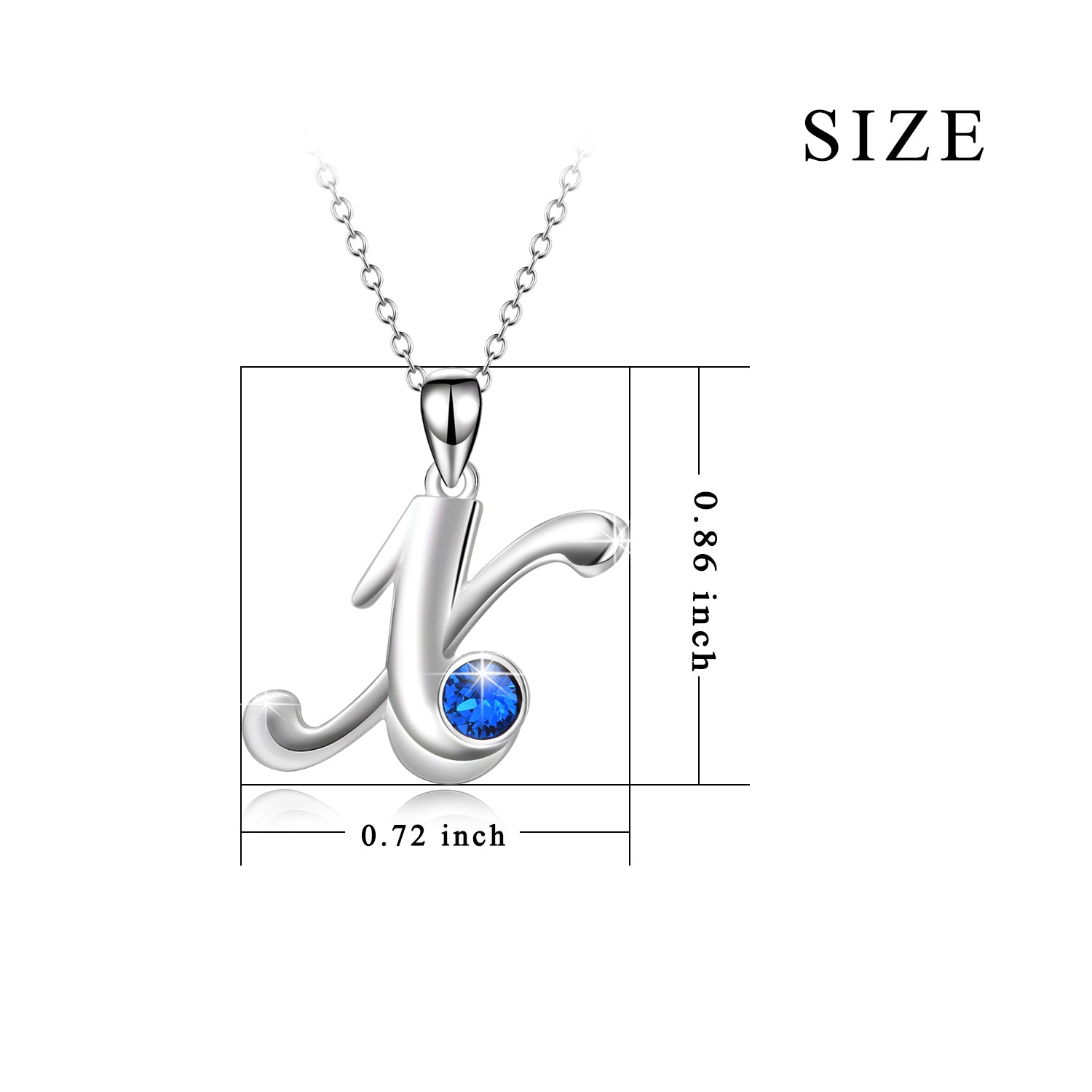 High Quality Rhodium Plating Colorful Zircon Letter X Pendant Necklace