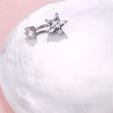 925 Sterling Silver Belly Button Ring Perforated Barbell Belly Button Ring