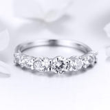 S925 Sterling Silver Bright Time Ring White Gold Plated cubic zirconia ring