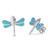 Opal dragonfly Stud Earrings
