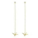 Paper Crane Long Chain Drop Earrings