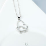 Heart Shaped Necklace Wholesale 925 Sterling Silver Cubic Zirconia Jewelry Birthday Gift For Girlfriend