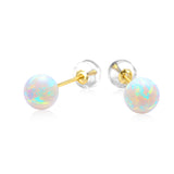 Europe And The United States Hot 18K Gold Opal Earrings Temperament Simple And Beautiful