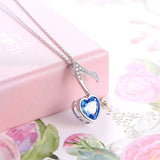 S925 Sterling Silver Creative Blue Diamond Music Symbol Pendant Necklace Female Jewelry Cross-Border Exclusive