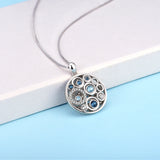 Necklace Fashion Accessories Small Round Gemstone Pendant Necklace Rhodium Plating