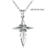 925 Sterling Silver Cross Pendant Necklace Oxide Silver Pendant Fashion Jewelry For Man Women Memorial day gift