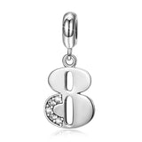 CZ Zirconia Eight Beads Jewelry Silver Bangle Charm