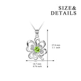 Hope, Faith, Lucky and Riches Four-Leaf Clover Necklace Silver Jewelry