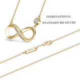925 Sterling Silver Necklace Forever Love” Infinity Heart Love Pendant White Gold Plated Diamond Women Necklace Gift for Mother's Day